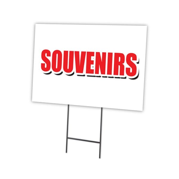 Souvenirs Yard Sign & Stake outdoor plastic coroplast window, C-1824 Souvenirs